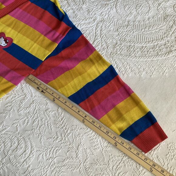 ModCloth x Hello Kitty Nostalgic Candy Heart Buttons Rainbow V-Neck Cardigan XL - Picture 7 of 12